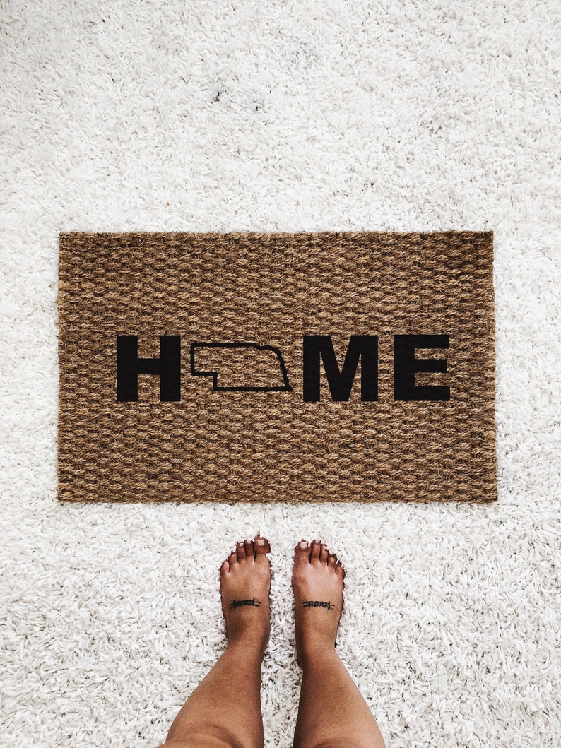 Home State Doormat Home Door Mat Custom State Welcome Mat Hand Painted Doormat Home State Decor House Warming Moving Gift
