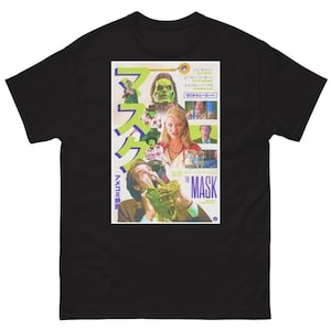 The Mask Japanese Movie Poster T-Shirt – Retro 90s Jim Carrey Graphic Tee – Vintage Style Film Shirt
