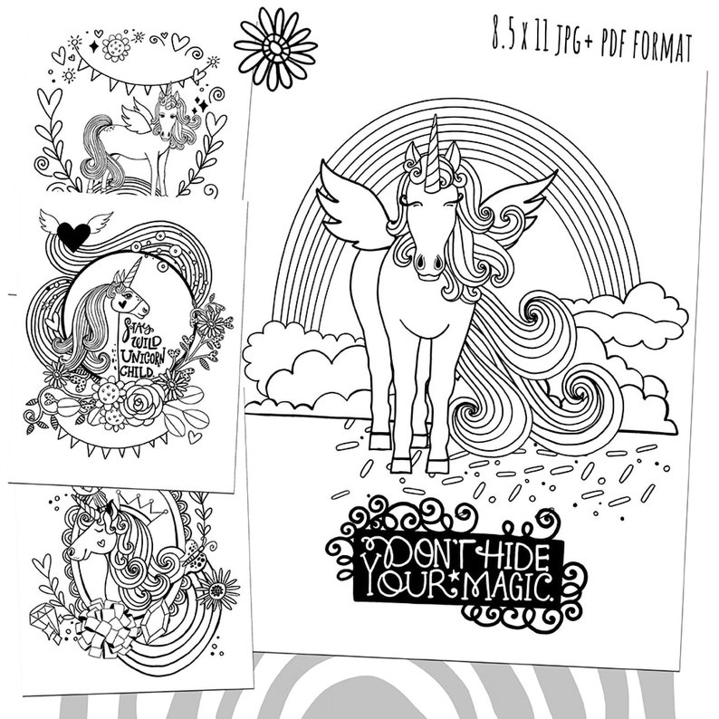 Licorne Anniversaire Coloriage BOOK PDF imprimable 10 pages  Etsy France