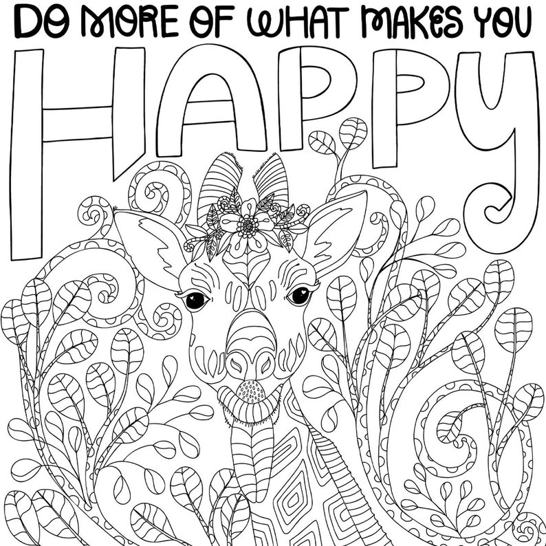 Download Makes You Happy Giraffe Coloring Page Summer Coloring Book ...