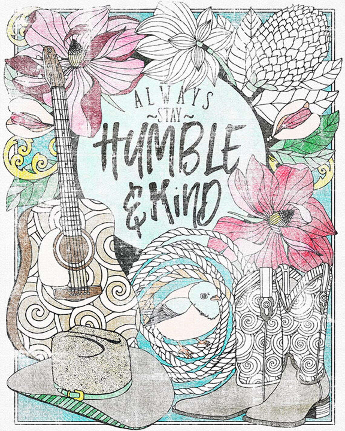 Stay Humble &amp; Kind Coloring Page Printable Positive Quote Printable Art ...