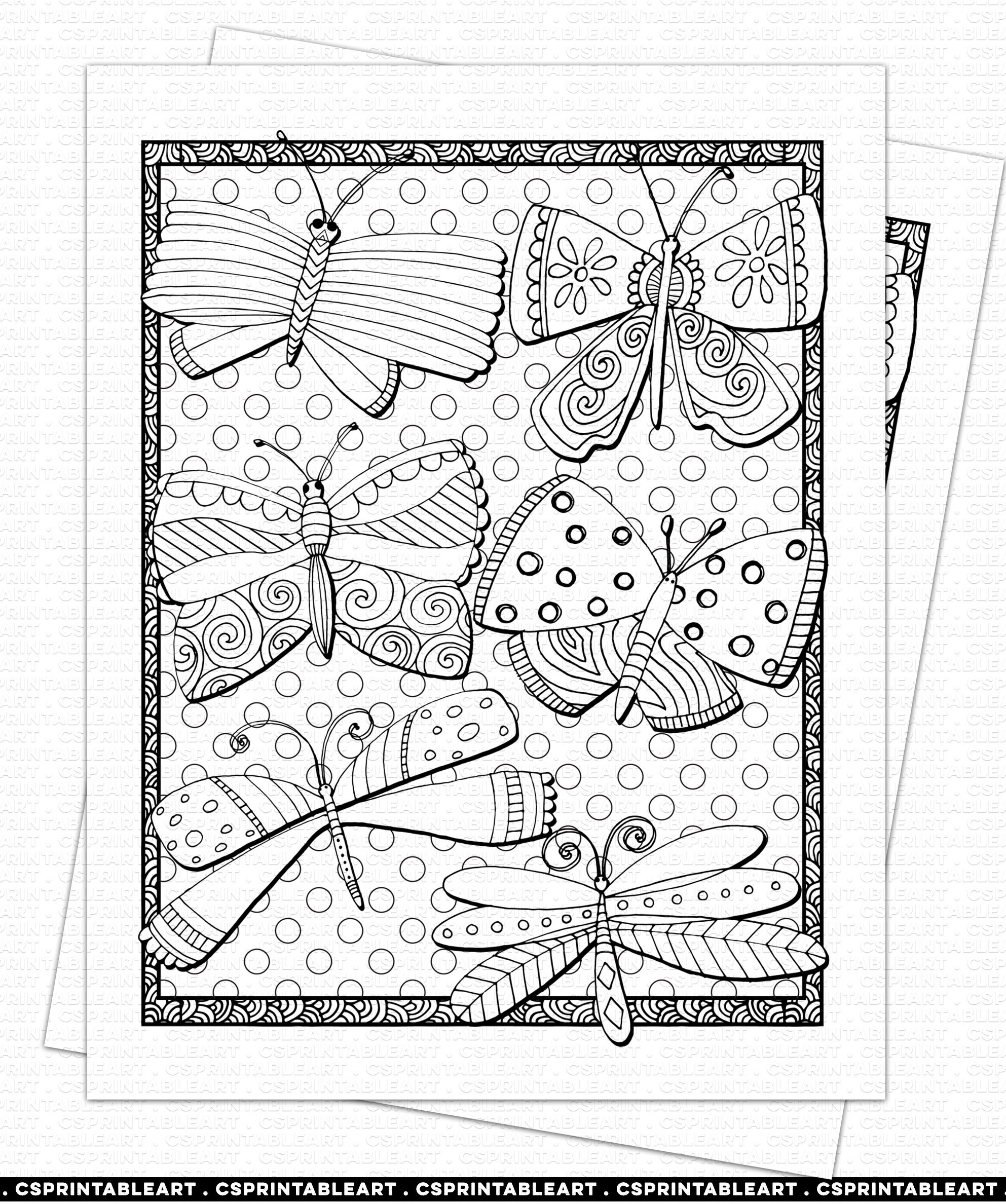 Butterfly Coloring Page for Kids Whimsical Spring Easter - Etsy Canada
