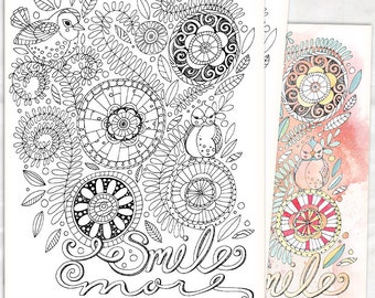 Adult Coloring Page, Instant Download, Gift for Mom Colouring Page Printable, DIY Print, Last Minute Gift, Cheer up a Friend
