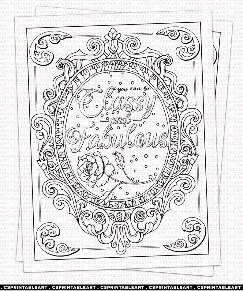 Buy Classy And Fabulous Printable Coloring Page Printable Art Online In 