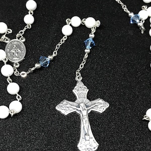 Mother of Pearl and Swarovski Crystal Rosary