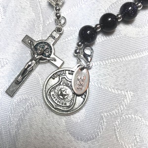 Police St. Michael Pocket Rosary Chaplet-Police Graduation-Birthday-police rosary-pocket rosary-pocket chaplet-anniversary-fathersday