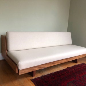 Rare Hans Wegner Mid Century Danish Modern GE77 Double Daybed Teak Kvadrat Wool