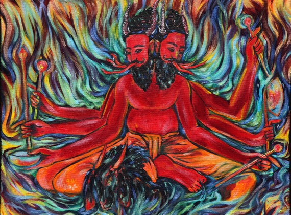 Image result for agni god modern paintings