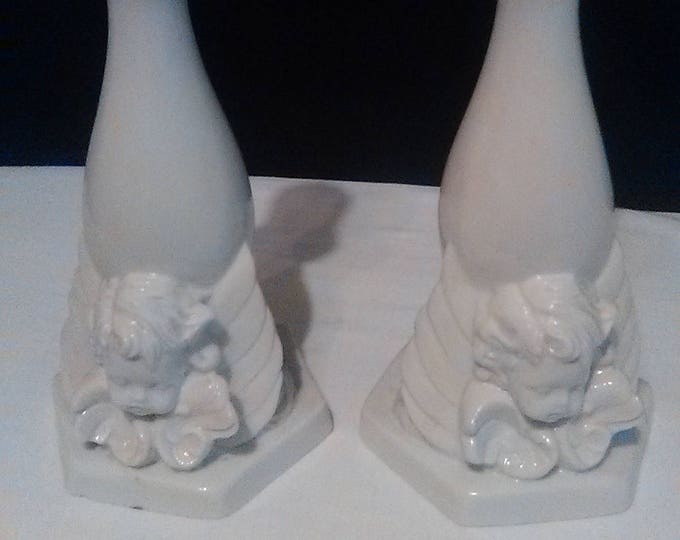Taper Candle holders. Angel Candle holders. Sweet angels for taper candles. 80s