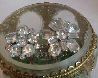 Vintage Rhinestone Brooches. 50s  Lovely cut lots of sparkle.