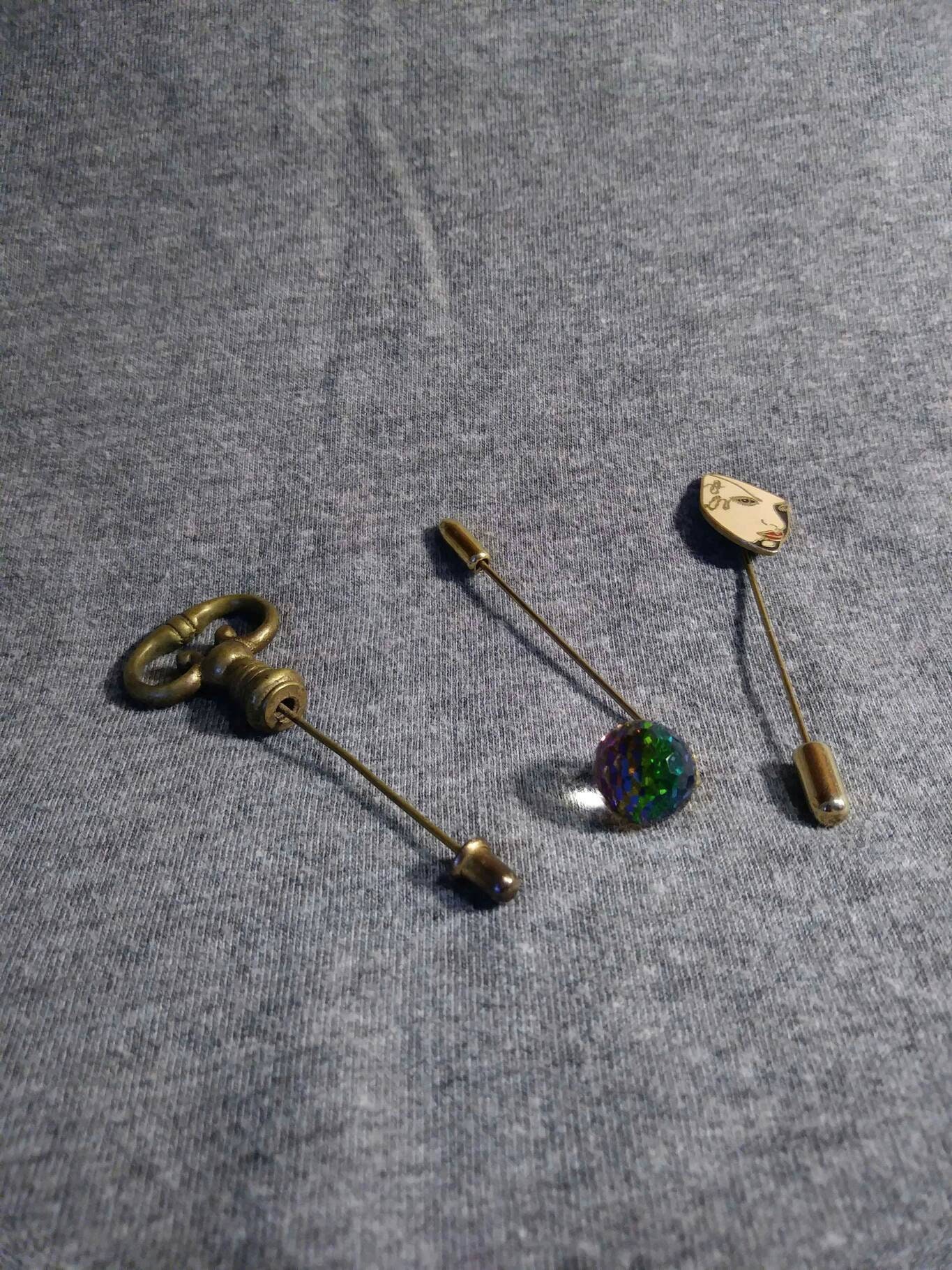 Vintage stick pins three unusual 70s