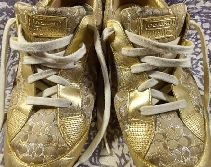 Coach Reese Gold and Silver athletic sneekers 9m