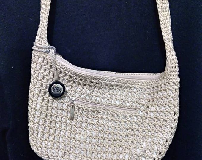 The Sak small hobo shoulder bag, beige sparkle. 1990s