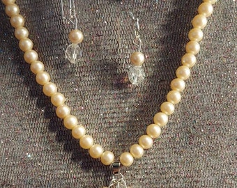 Pearl necklace perfect for a Bride original one of a kind design by artist Heather Hutcheson mixed vintageables vintage bits and pieces