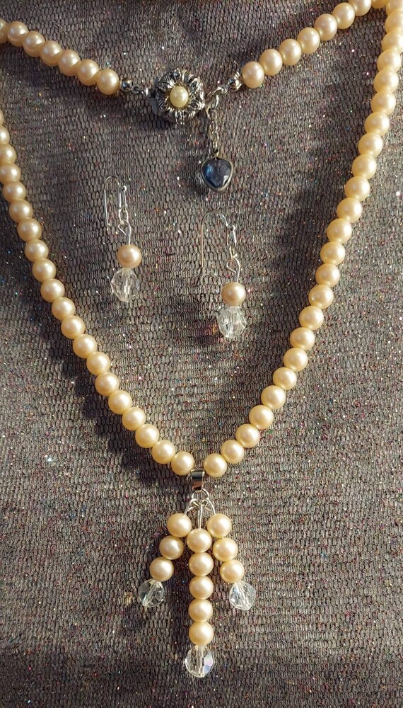 Pearl necklace perfect for a Bride original one of a kind design by artist Heather Hutcheson mixed vintageables vintage bits and pieces