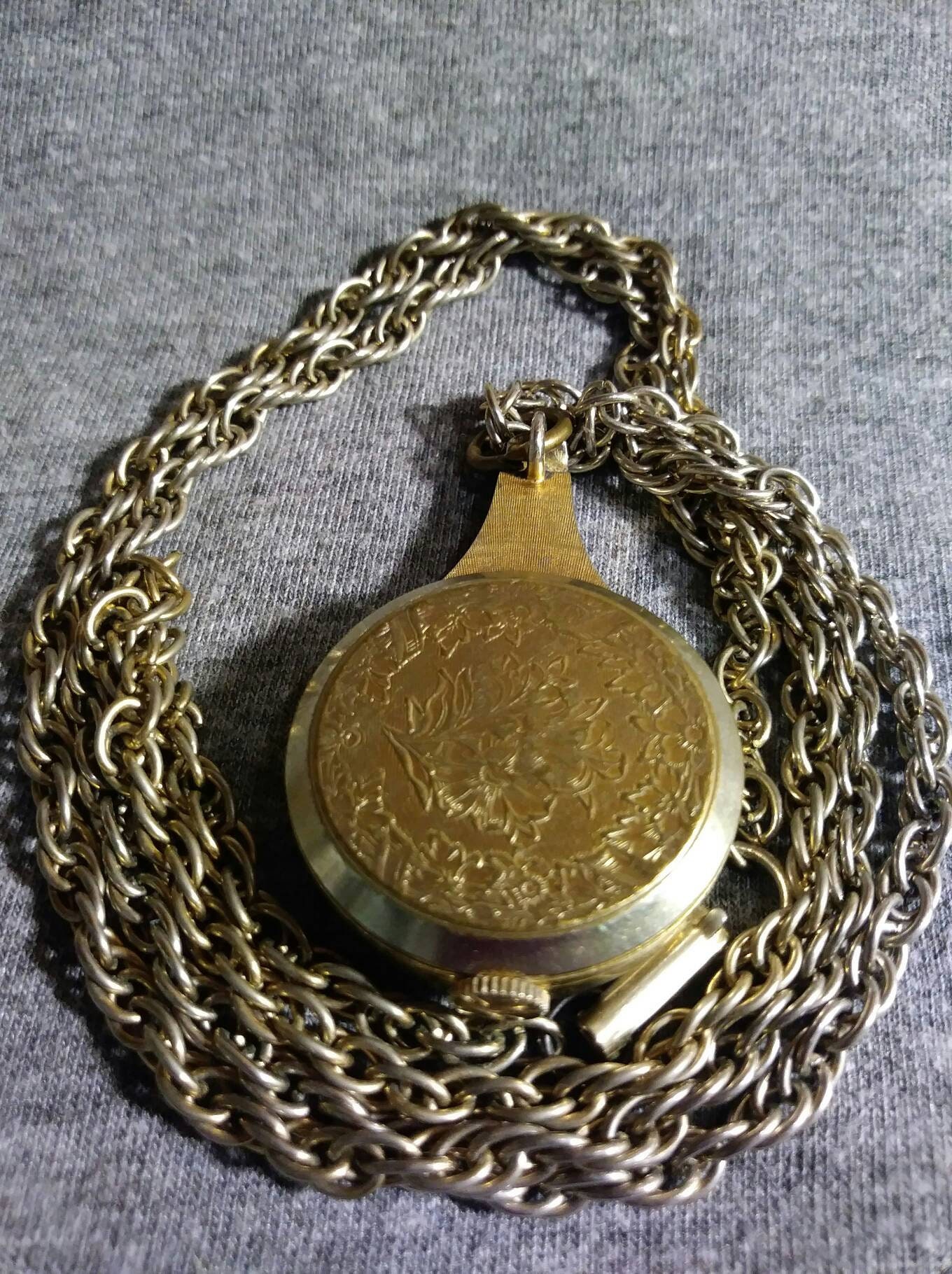 Vintage Webster watch necklace. Fifth ave swiss made pocket watch. 60s ...