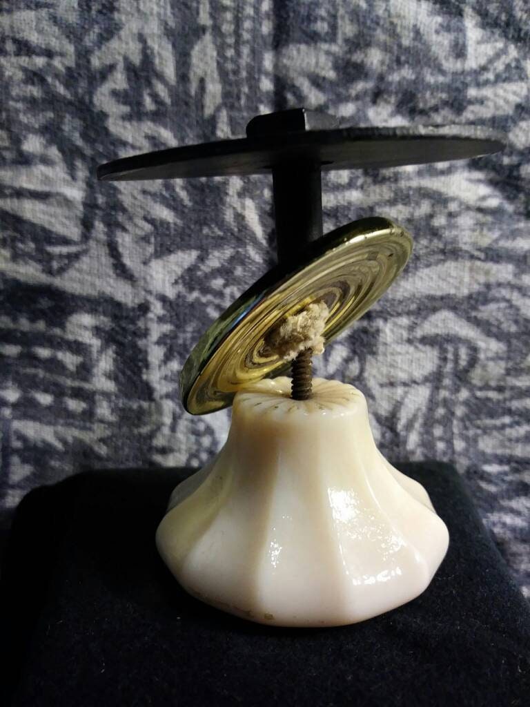 Door knob. Vintage screen printed porcelain single door knob 1940s.