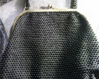 Simple black  beaded bag. 60s