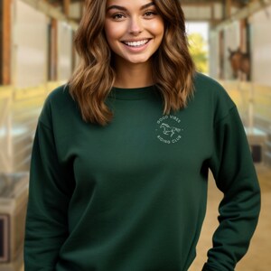 Equestrian Crewneck Sweatshirt, Horse Riding Sweatshirt, Equestrian Clothing, Good Vibes Riding Club, Horse Riding Apparel, Equestrian Gift