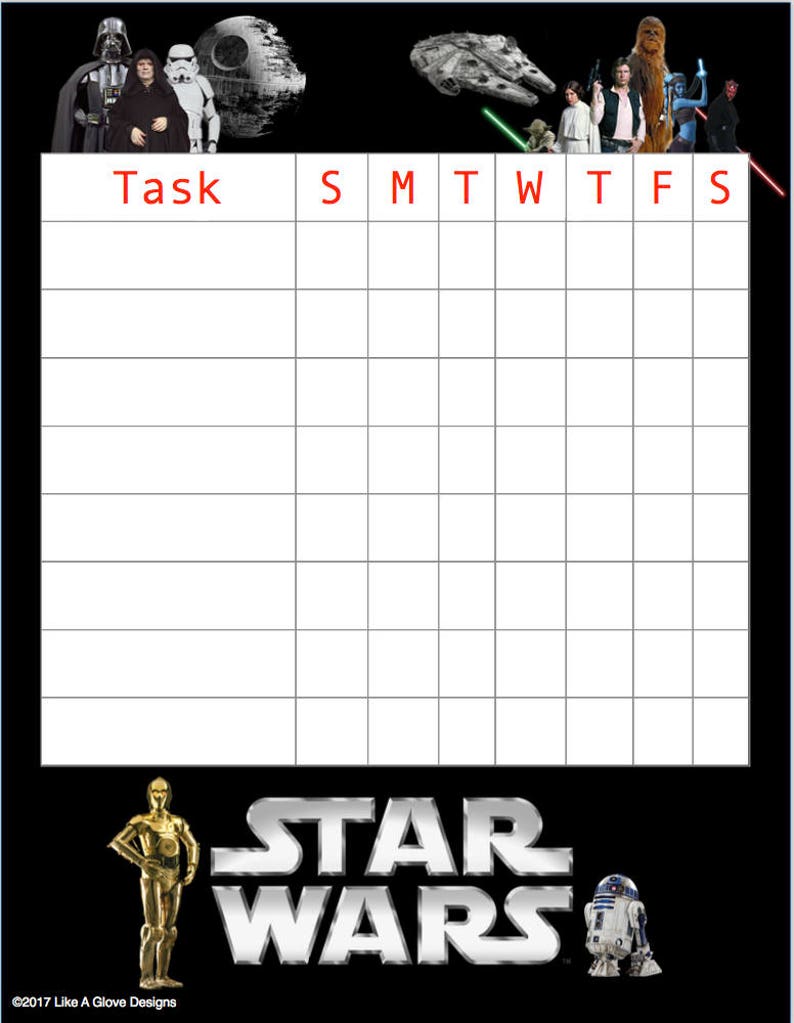 Star Wars Chore Chart