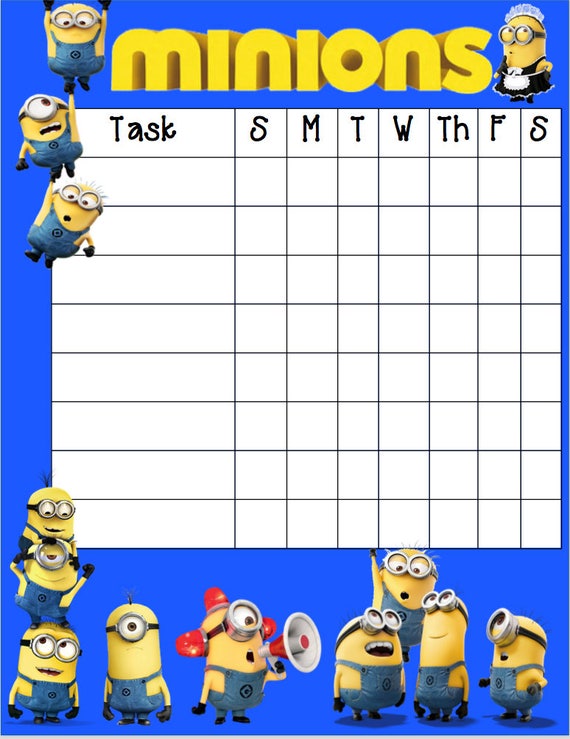 Minion Potty Chart