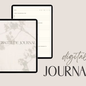 5 minute journal, Daily Minimal Digital Gratitude Planner - Compatible with GoodNotes, Notability, and iPad