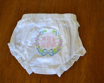 Monogrammed Baby Bloomers