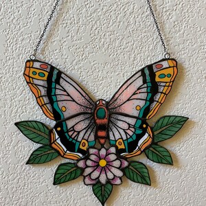 Butterfly  hand painted suncatcher