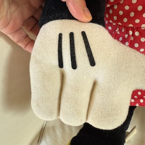 This early 1990s Minnie Mouse plush from Disneyland is a piece of vintage Disney history, blending soft fabric charm with collectible appeal — ideal for display or gifting to a true Disney lover.