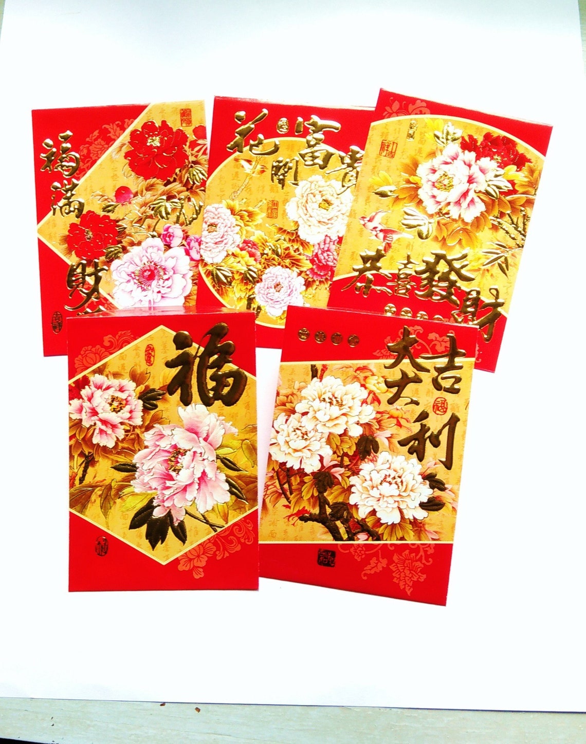 Various Patterns Chinese Red Packet Chinese New Year 10 | Etsy