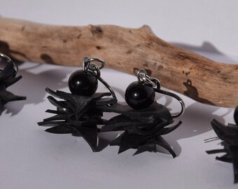 Black Inner Tube Jewelry Bicycle Inner Tube Earrings Recycled Jewelry Upcycled Jewelry Recycled Earrings Cyclist gift Valentine's Day Gift