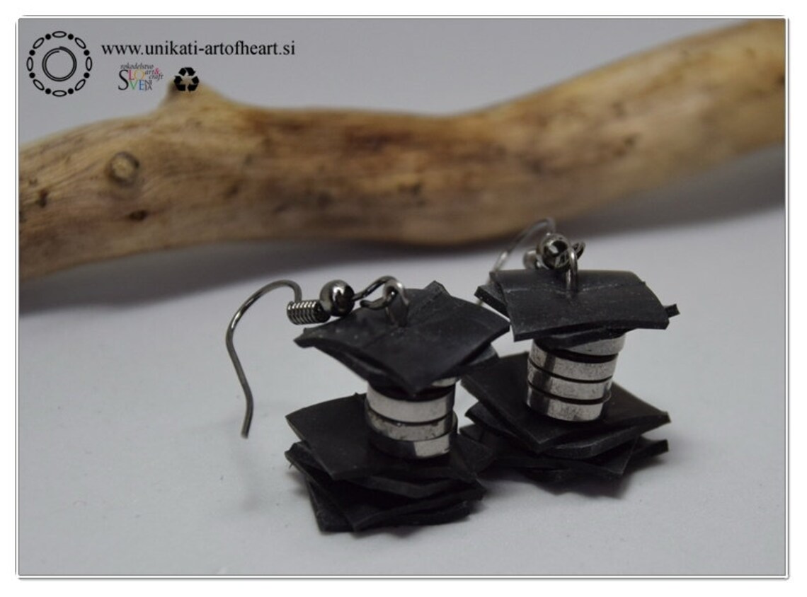 Black Inner Tube Jewelry Set Recycled Bicycle Jewelry Etsy
