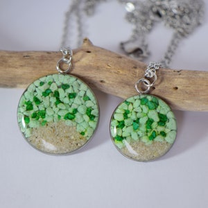 Sand Necklace, Statement Necklace, Sand jewelry, Stainless steel, Pendant Necklace, Resin jewelry, Beach Sand Necklace, Beach Lovers Gift