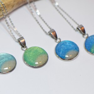 Sand Necklace Statement Necklace Sand jewelry Stainless steel Pendant Necklace Resin jewelry Beach Sand Necklace Beach Lovers Gift