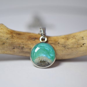Sand Necklace Statement Necklace Sand jewelry Stainless steel Pendant Necklace Resin jewelry Beach Sand Necklace Beach Lovers Gift