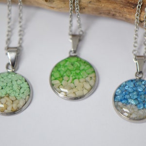 Sand Necklace, Statement Necklace, Sand jewelry, Stainless steel, Pendant Necklace, Resin jewelry, Beach Sand Necklace, Beach Lovers Gift