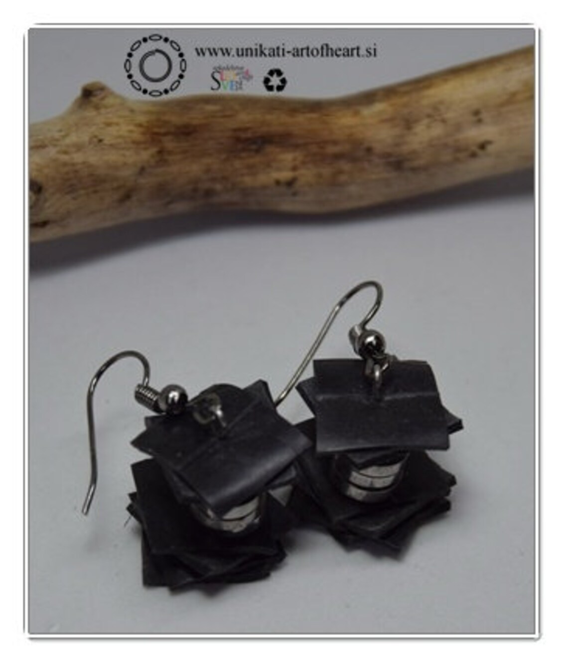 Black Inner Tube Jewelry Set Recycled Bicycle Jewelry Etsy