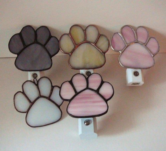 Stained glass cat paw