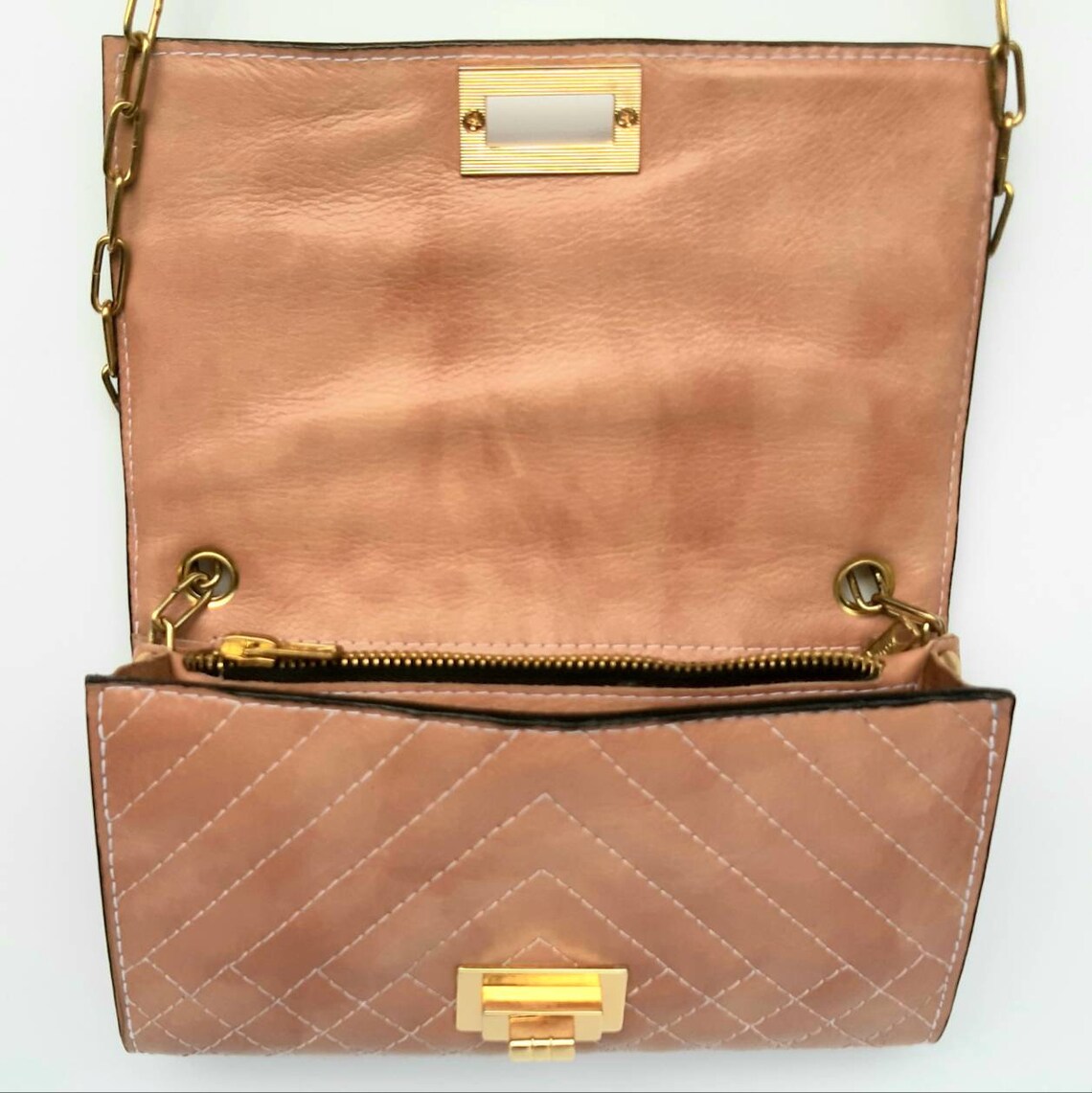 Chic Quilted Pink Leather Handbag for Your Evenings or Wedding Etsy UK