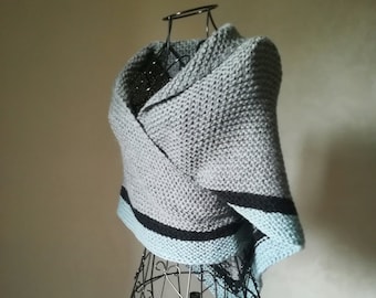 Outlander Shawl tricoté outlander inspiré shawl chale shawl grey shawl rayures laine châle alpaga shawl medieval shawl Lilith