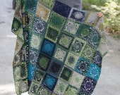 Afghan blanket Patchwork style Rainbow blanket Crochet blanket throw knitted blanket square Afghan rug wool rug blue green superwash Lilith