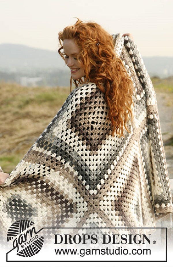 Hiver Couverture Carré Au Crochet Doudou Automne Jet Tricotée Blanche Marron en Laine d'alpaga Croch