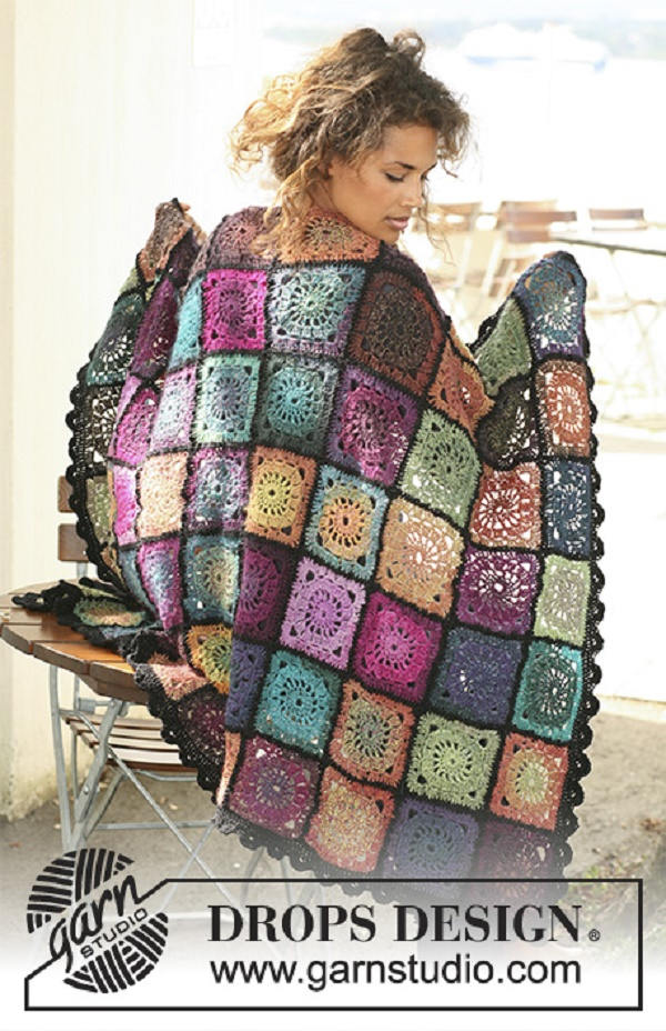 Patchwork Style Arc en Ciel Doudou Carré Au Crochet Automne Jet Couverture Tricotée Crochet Afghan T