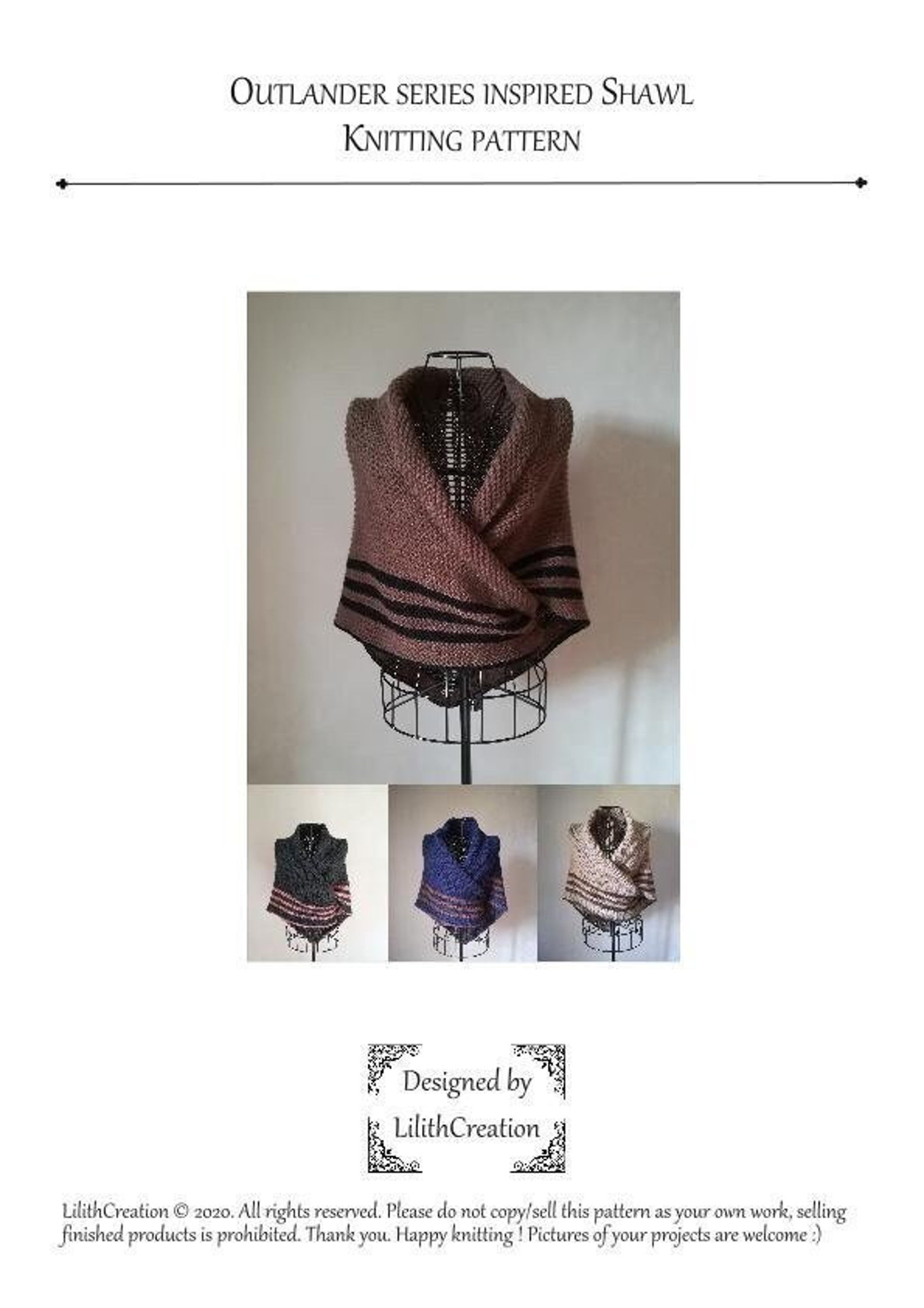 Outlander Shawl Tutoriel PATTERN Claire Chale Knitting Francais French ...