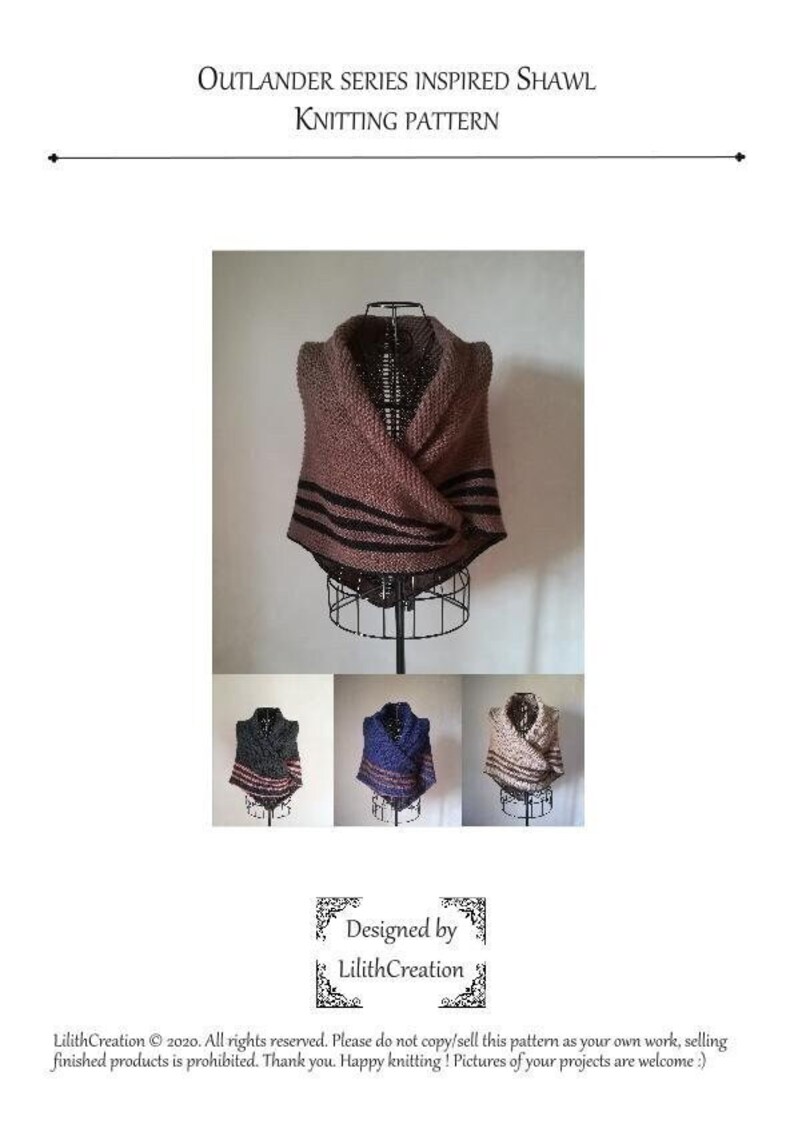Outlander Shawl Tutoriel PATTERN Claire Chale Knitting Francais French ...