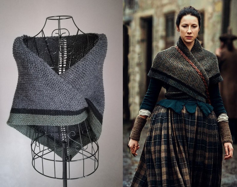 Outlander Shawl Claire Shawl Knitted Outlander Inspired Shawl Etsy