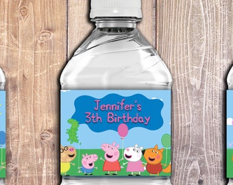 PEPPA PIG bottle LABELS,Peppa Pig Birthday Party decoration ideas,Peppa Pig Bottle labels,Personalized Peppa Pig Party decoration printables