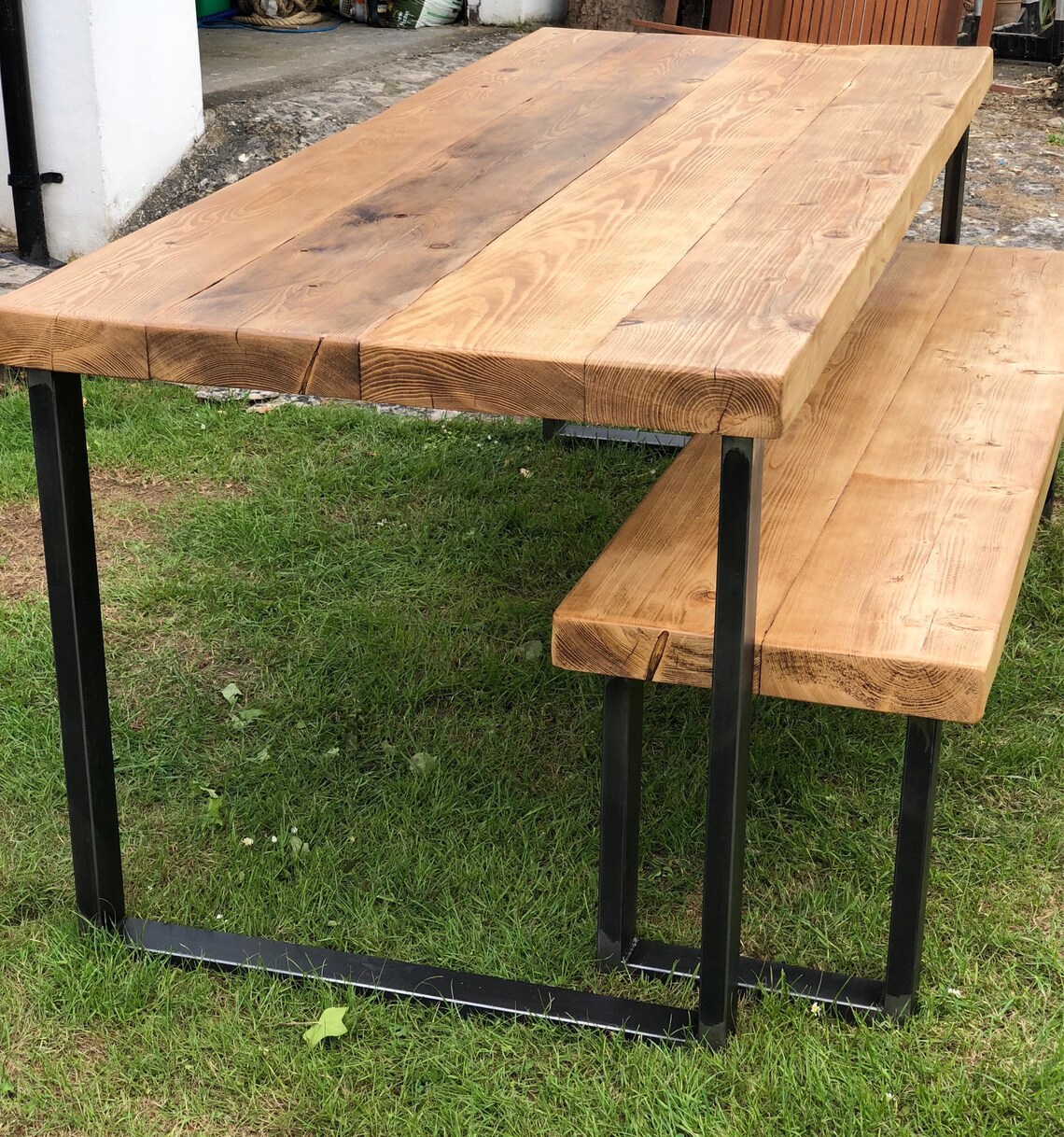 Industrial Dining Table Reclaimed Wood Joist Table Scaffold Etsy UK
