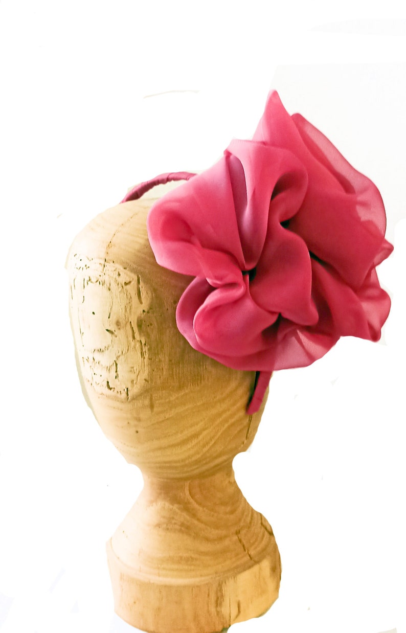 Wedding flower fascinator, color pink, for bridesmaids or the mother of the bride image 1