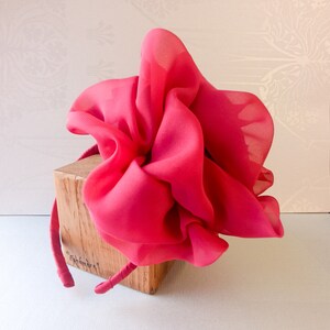 Wedding flower fascinator, color pink, for bridesmaids or the mother of the bride image 2